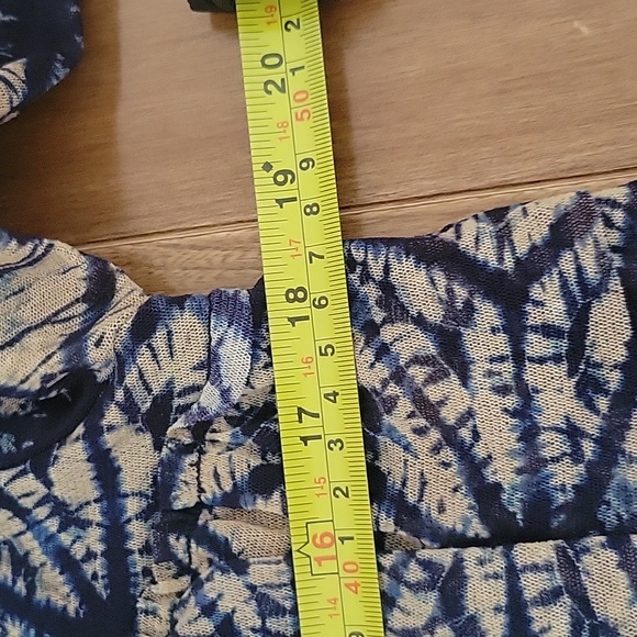 Jean Paul Gauntier Soleil Rare Tie Front Sunburst cardigan top blue tan XL - Picture 5 of 11